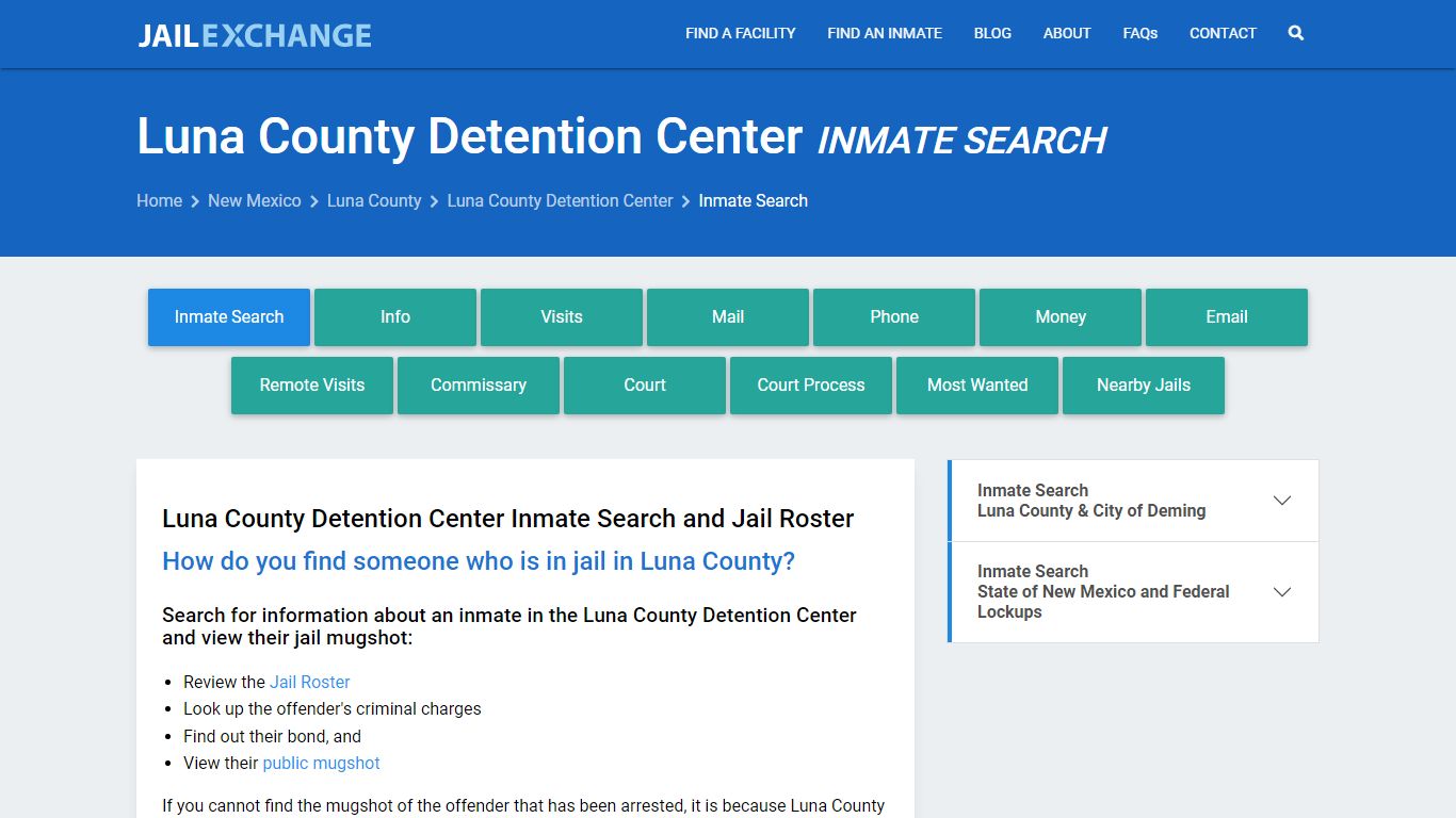 Luna County Detention Center Inmate Search - Jail Exchange