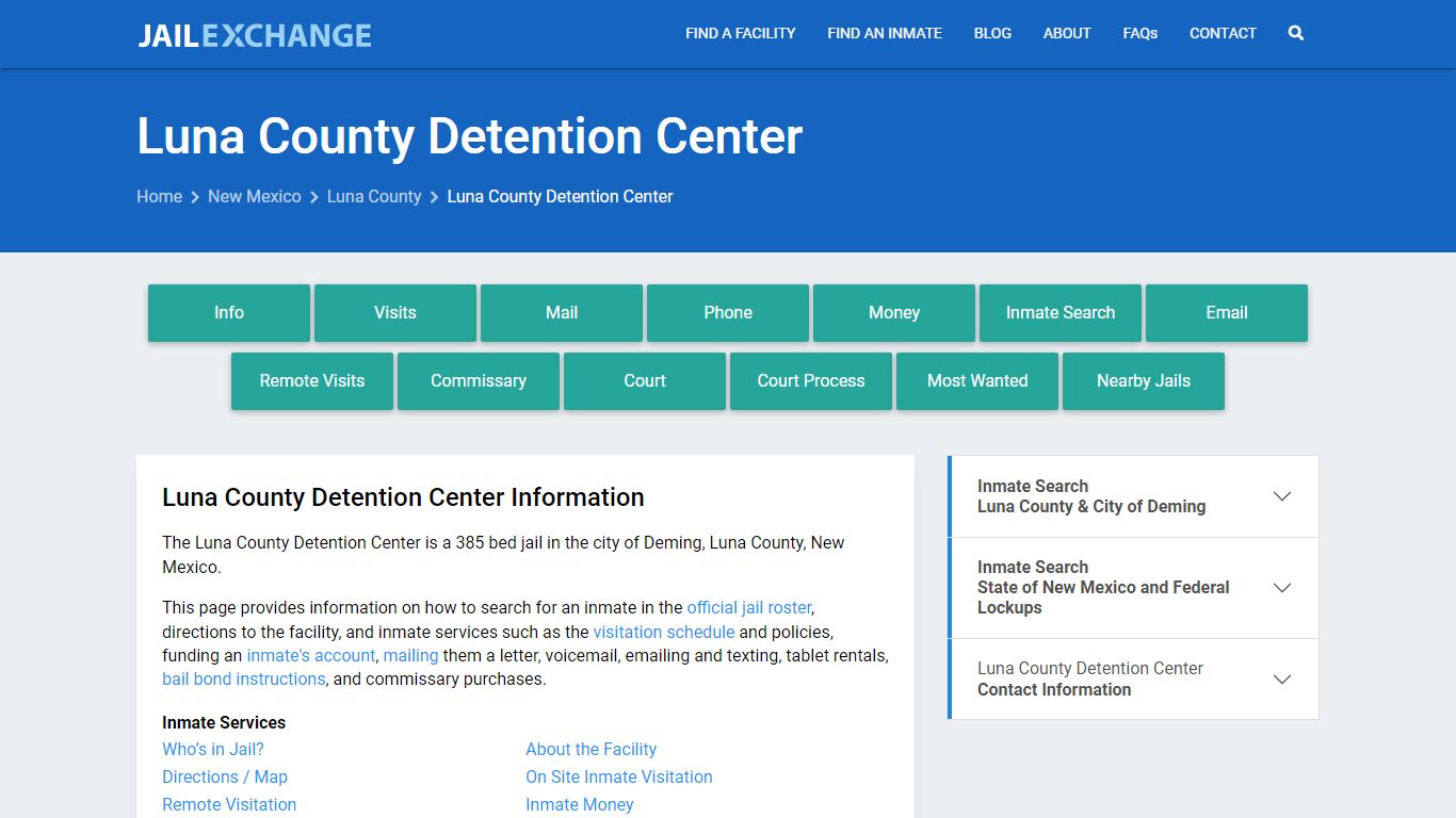 Luna County Detention Center, NM Inmate Search, Information - Jail Exchange